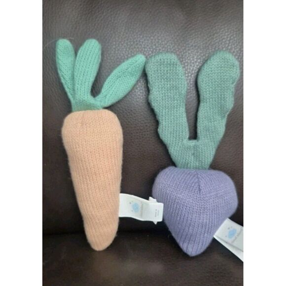 Set Of (5) Cloud Island Fruits & Vegetable Plush Toy Pretend Play Rattles - Picture 2 of 5